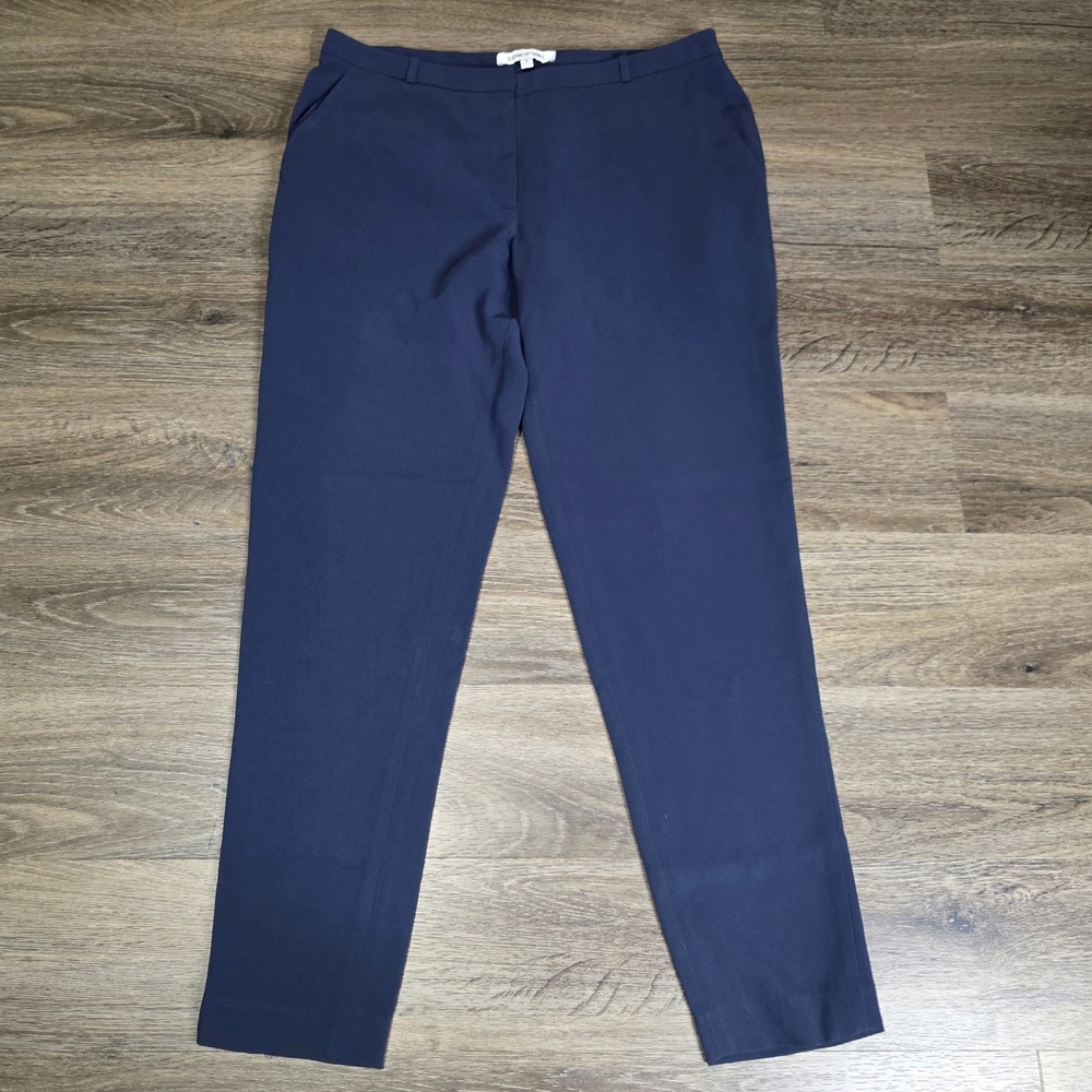Elizabeth and James Womens 8 Dress Pants Navy Blue Slim Straight Tailor Trousers